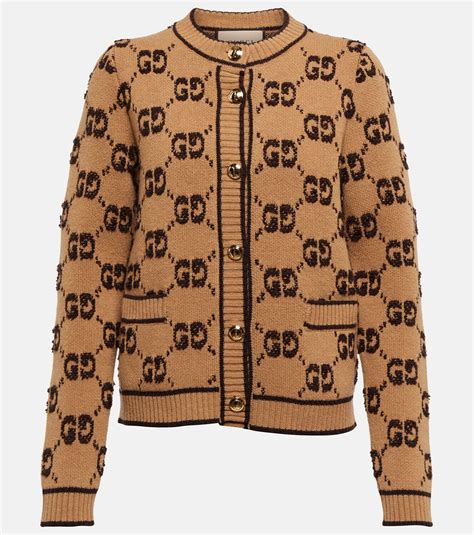 gucci gg jacquard wool cardigan|Gucci web cardigan.